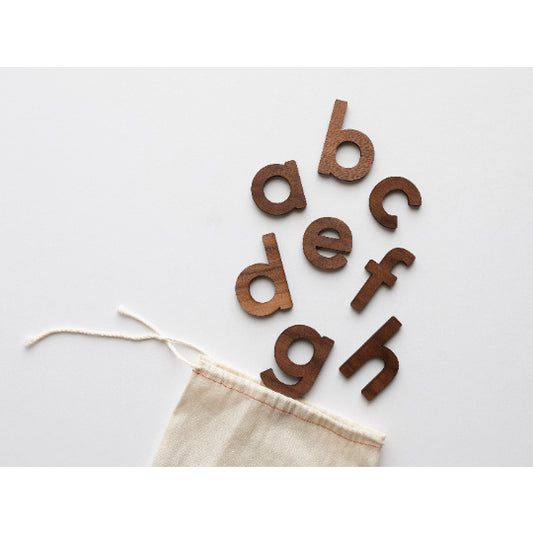 Wooden Lowercase Alphabet Set with Bag